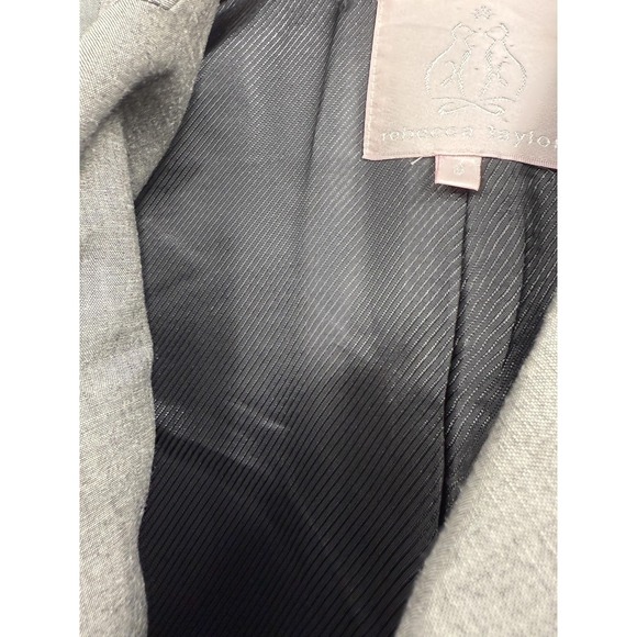 Rebecca Taylor Blazer Womens 6 Gray Bow Pocket Lined Tailored‎ Office Jacket - Picture 3 of 8